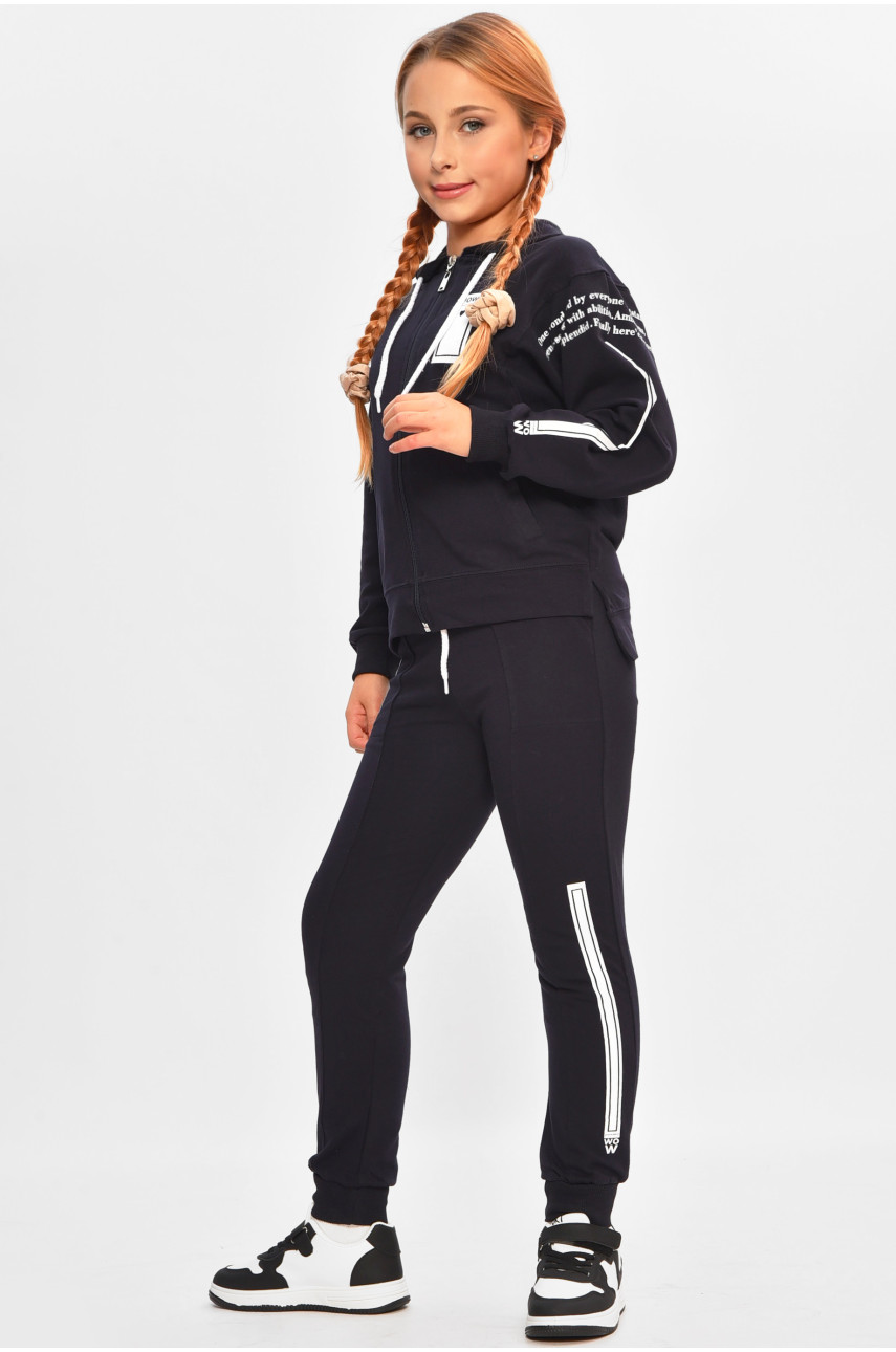 Спортивный костюм детский для девочки тёмно-синего цвета 2121 206795