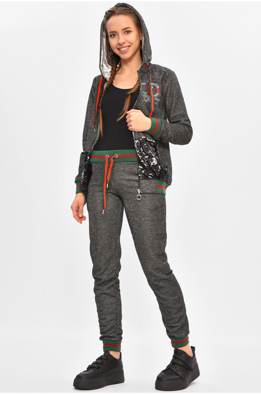 Спортивный костюм подростковый для девочки серого цвета 6218 206797