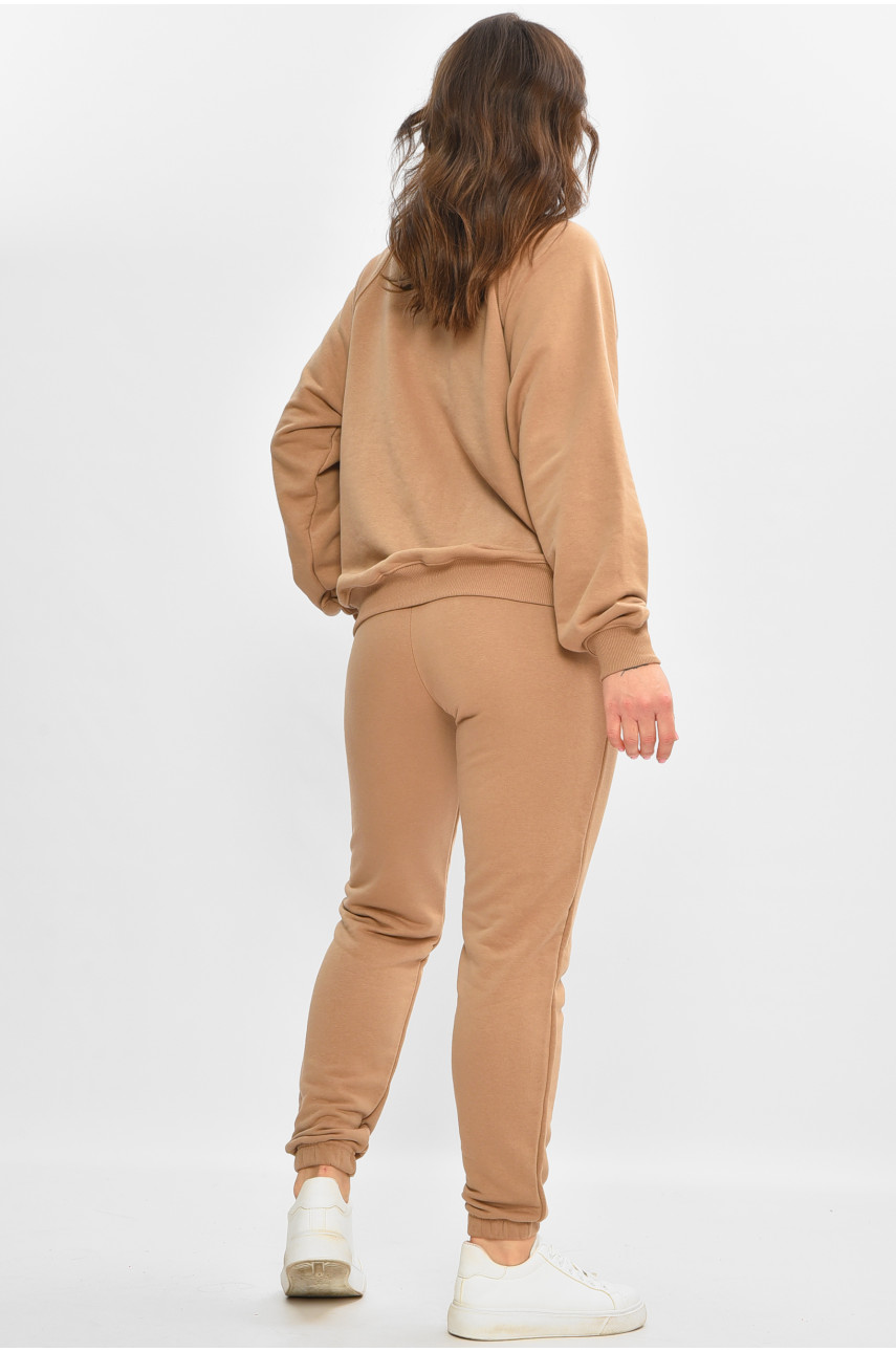 Спортивный костюм женский темно-бежевого цвета 206804