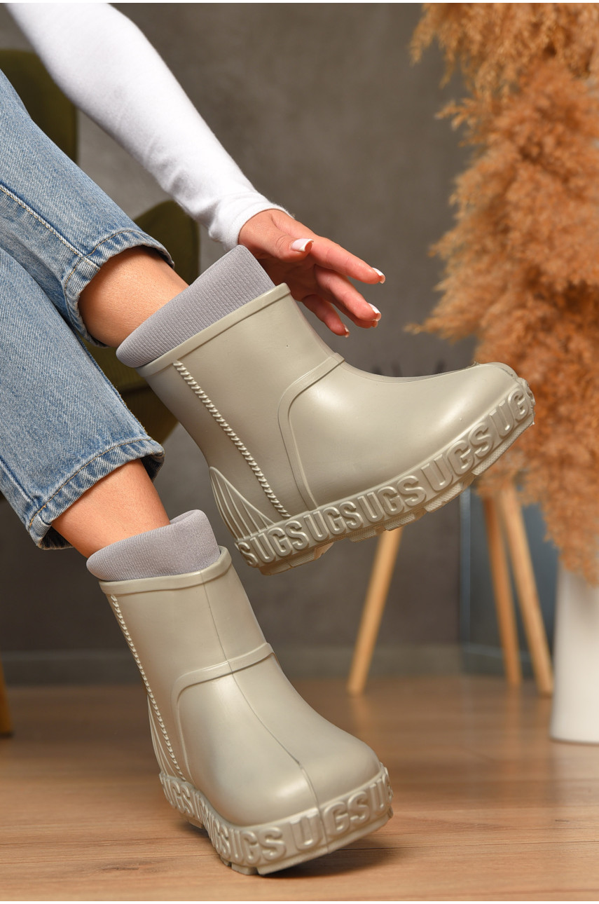 Галоши женские со съемным носком светло-серого цвета RD-662 206806