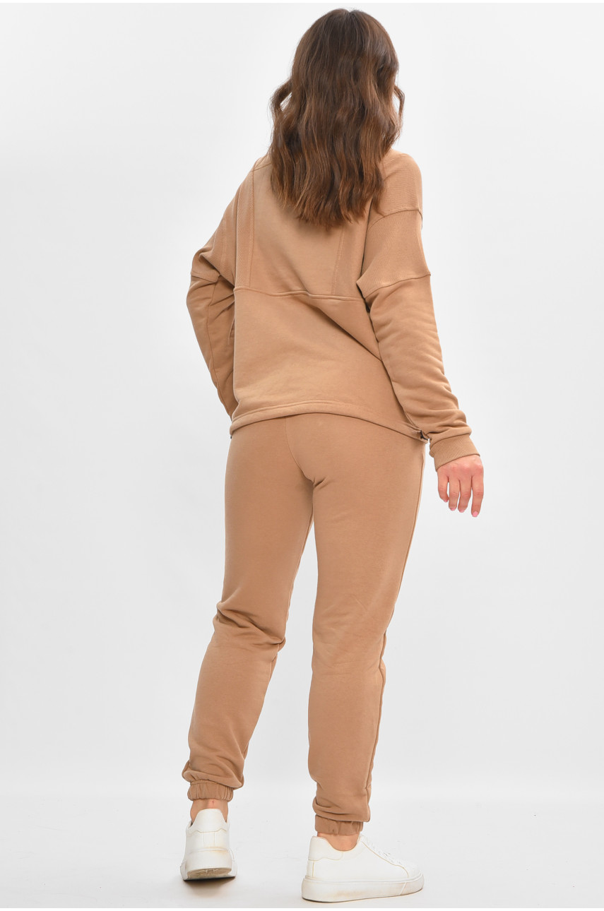 Спортивный костюм женский темно-бежевого цвета 206807