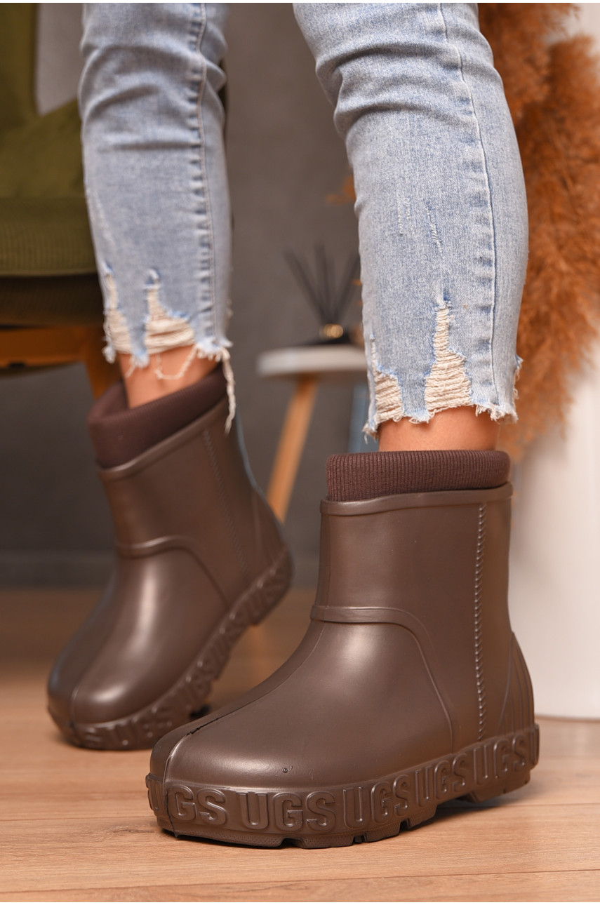 Галоши женские со съемным носком шоколадного цвета RD-662 206816