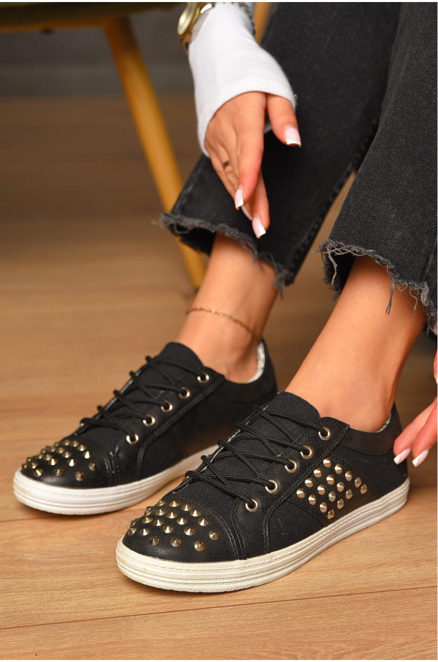 Кроссовки женские черного цвета 12058асорти 206840