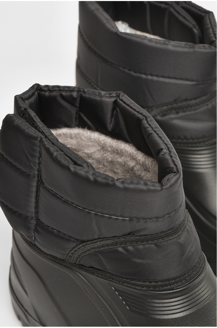 Дутики короткие мужские пена на  меху черного цвета В-162А 206848