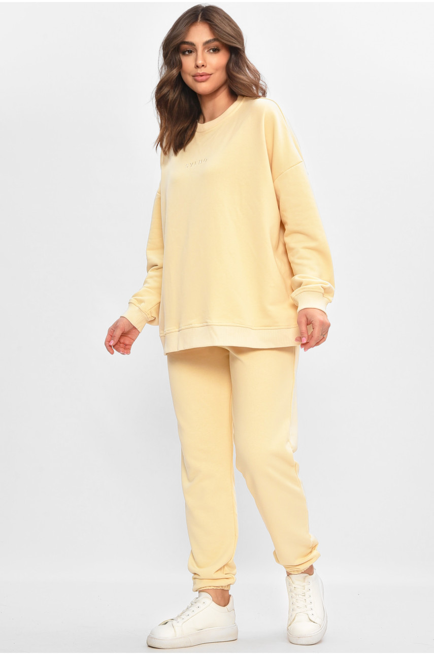 Спортивный костюм женский бежевого цвета 206859