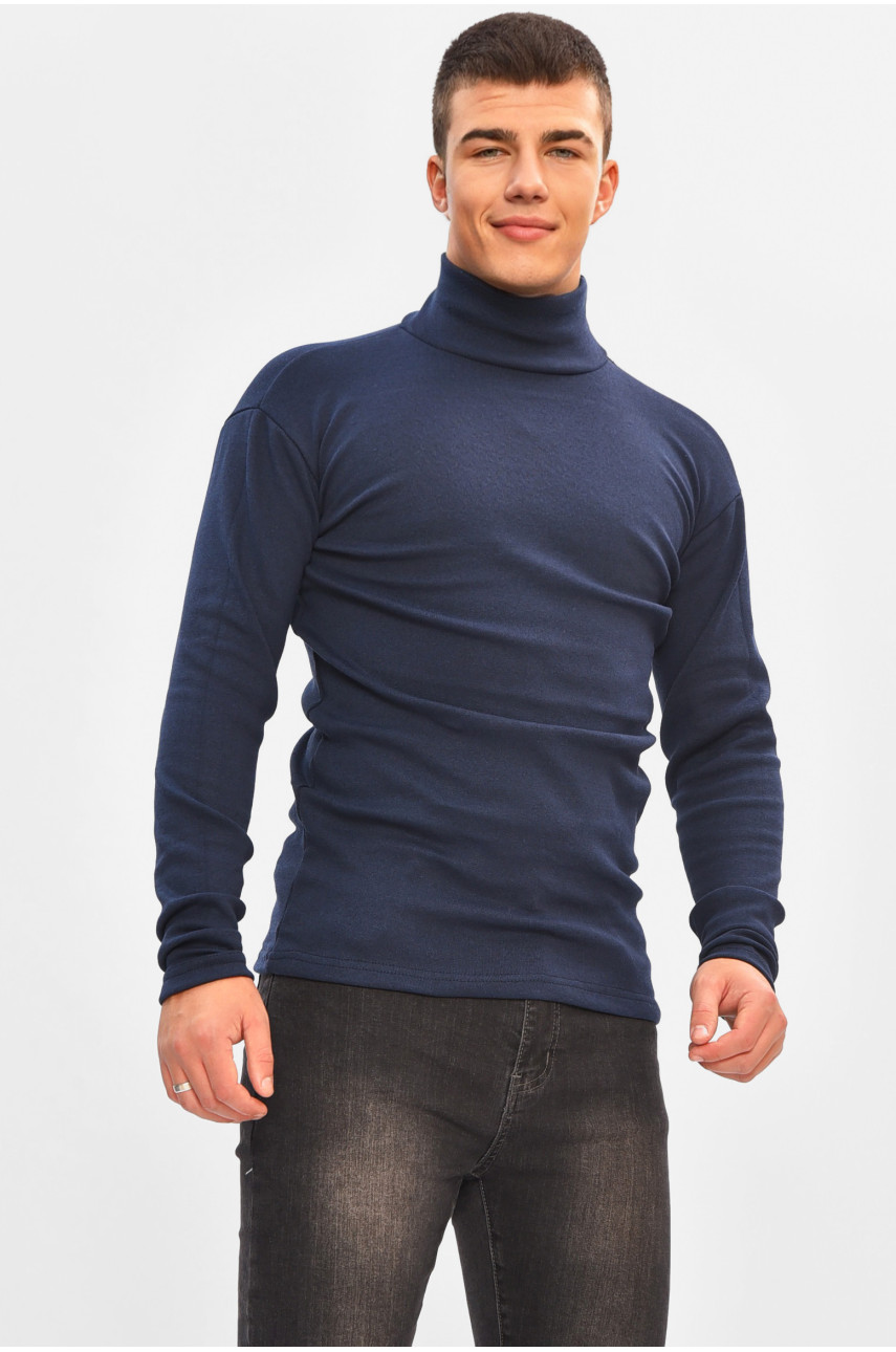 Гольф чоловічий на флісі темно-синього кольору 2977 206860