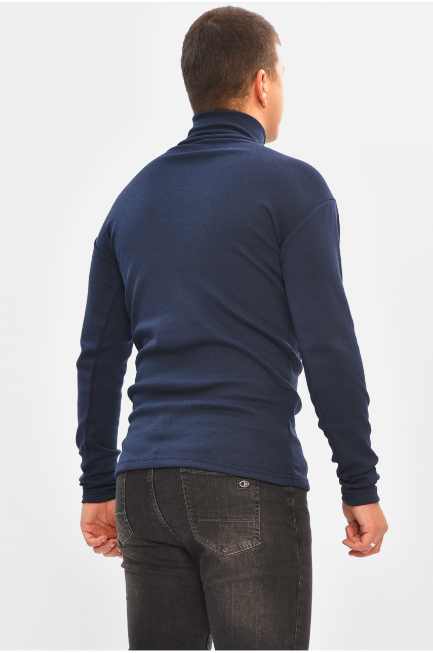 Гольф чоловічий на флісі темно-синього кольору 2977 206860