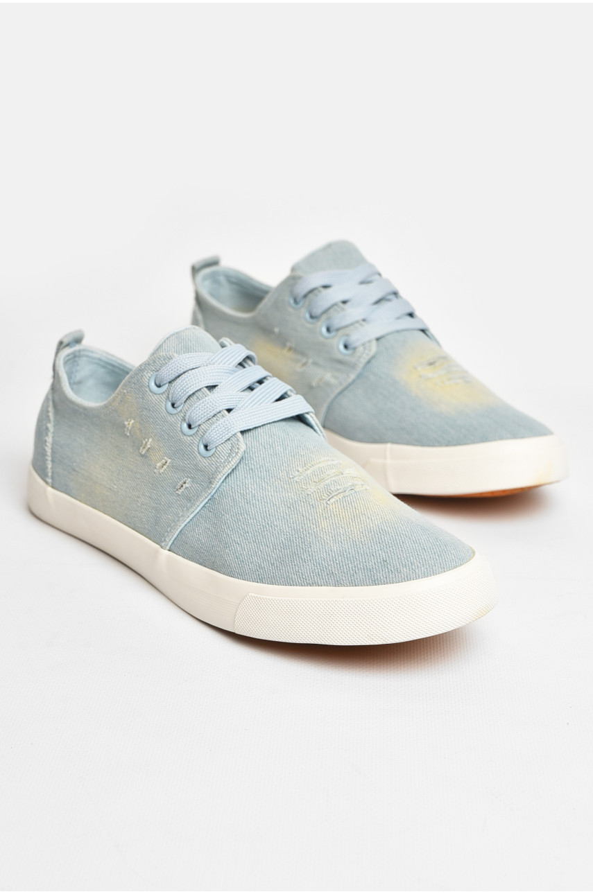 Мокасины мужские голубого цвета 15 206862