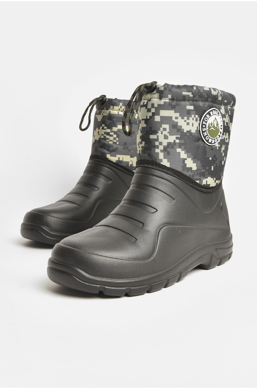 Дутики мужские пена со съемным носком черного цвета М-28піксель 206866