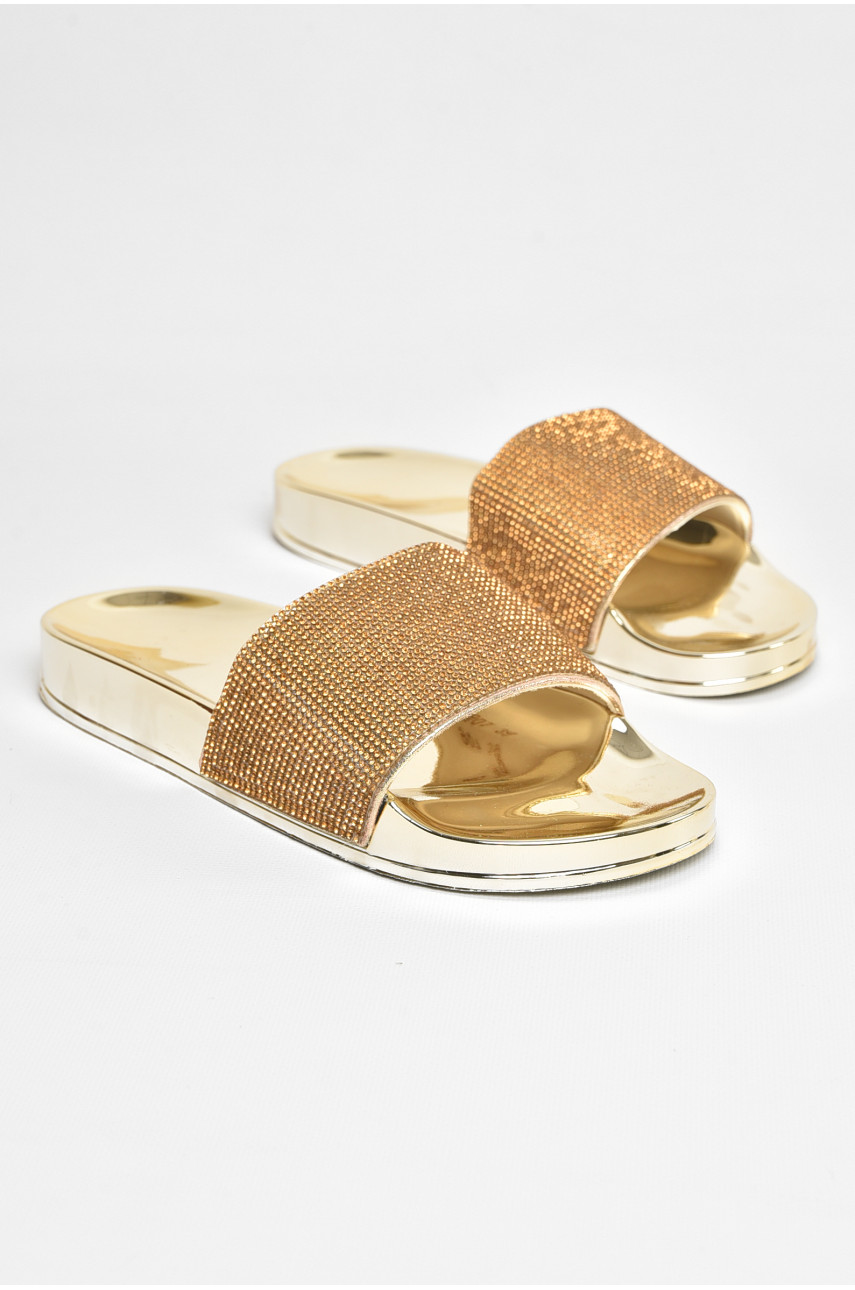 Шлепанцы женские золотистого цвета 907 асорти 206868