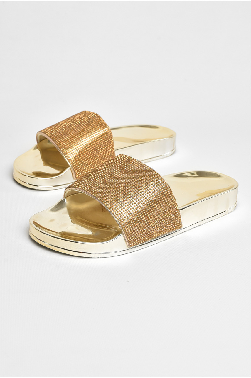 Шлепанцы женские золотистого цвета 907 асорти 206868