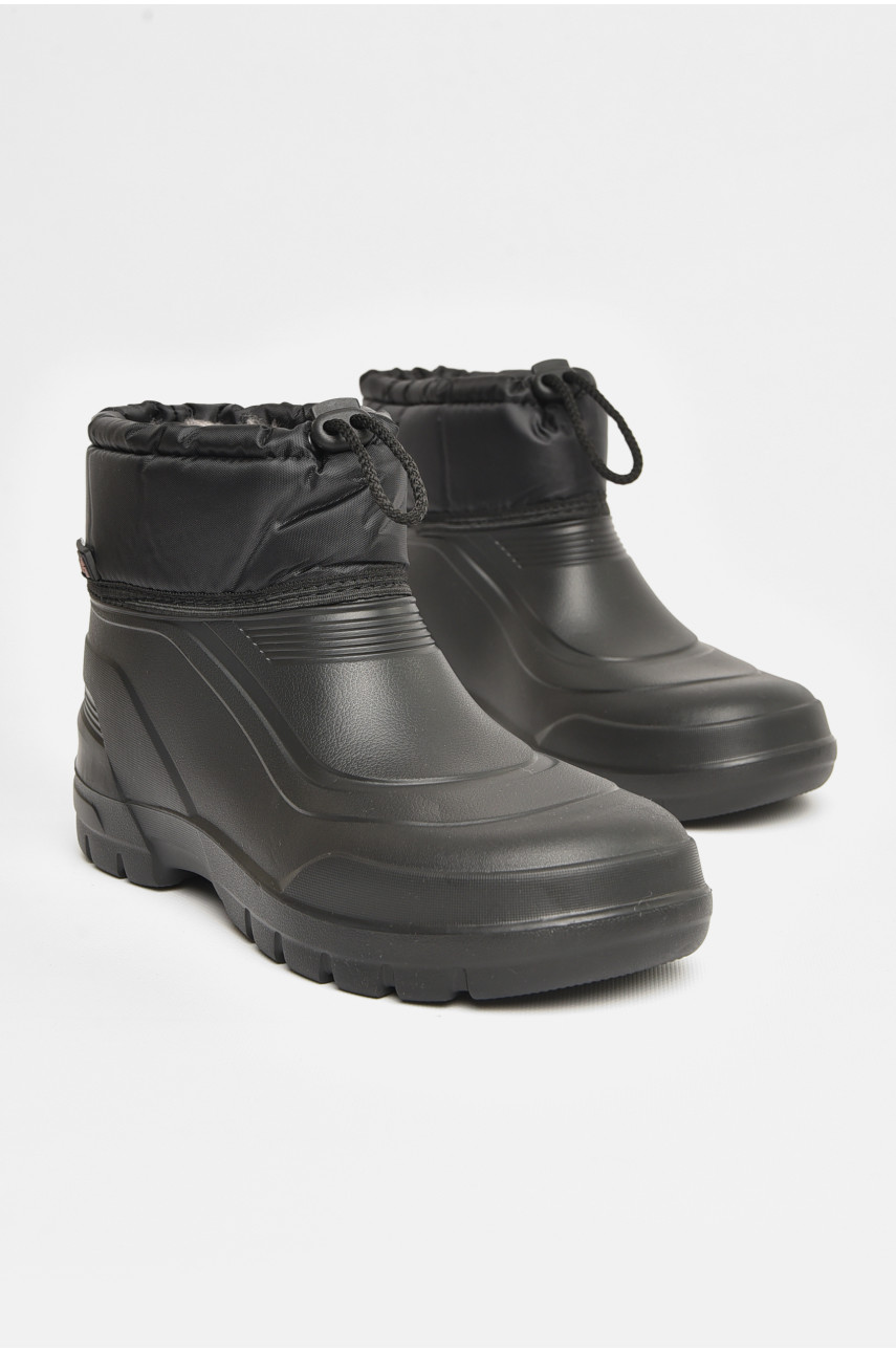 Дутики короткие мужские пена на  меху черного цвета В-160 206873