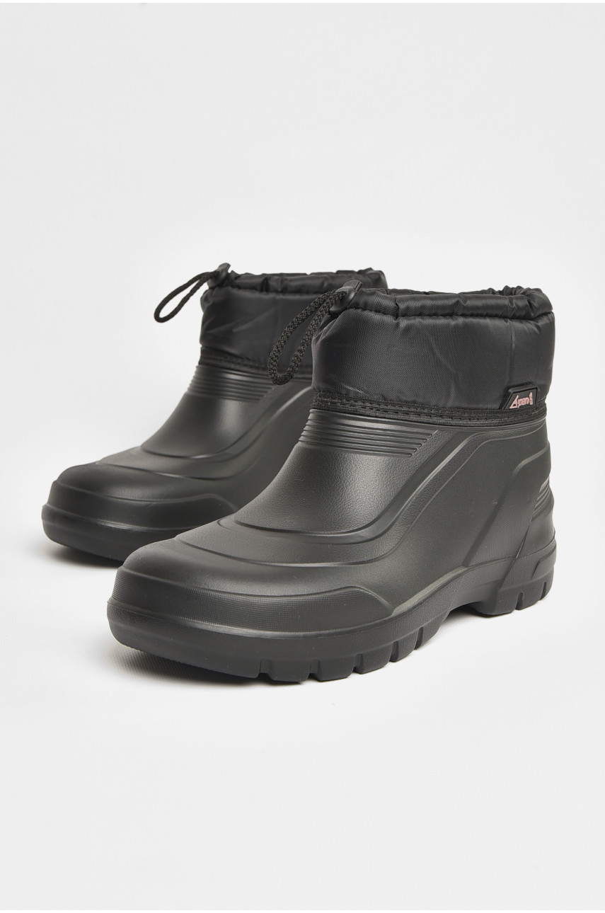 Дутики короткие мужские пена на  меху черного цвета В-160 206873