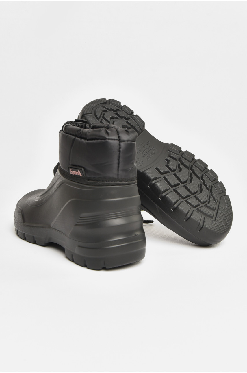 Дутики короткие мужские пена на  меху черного цвета В-160 206873