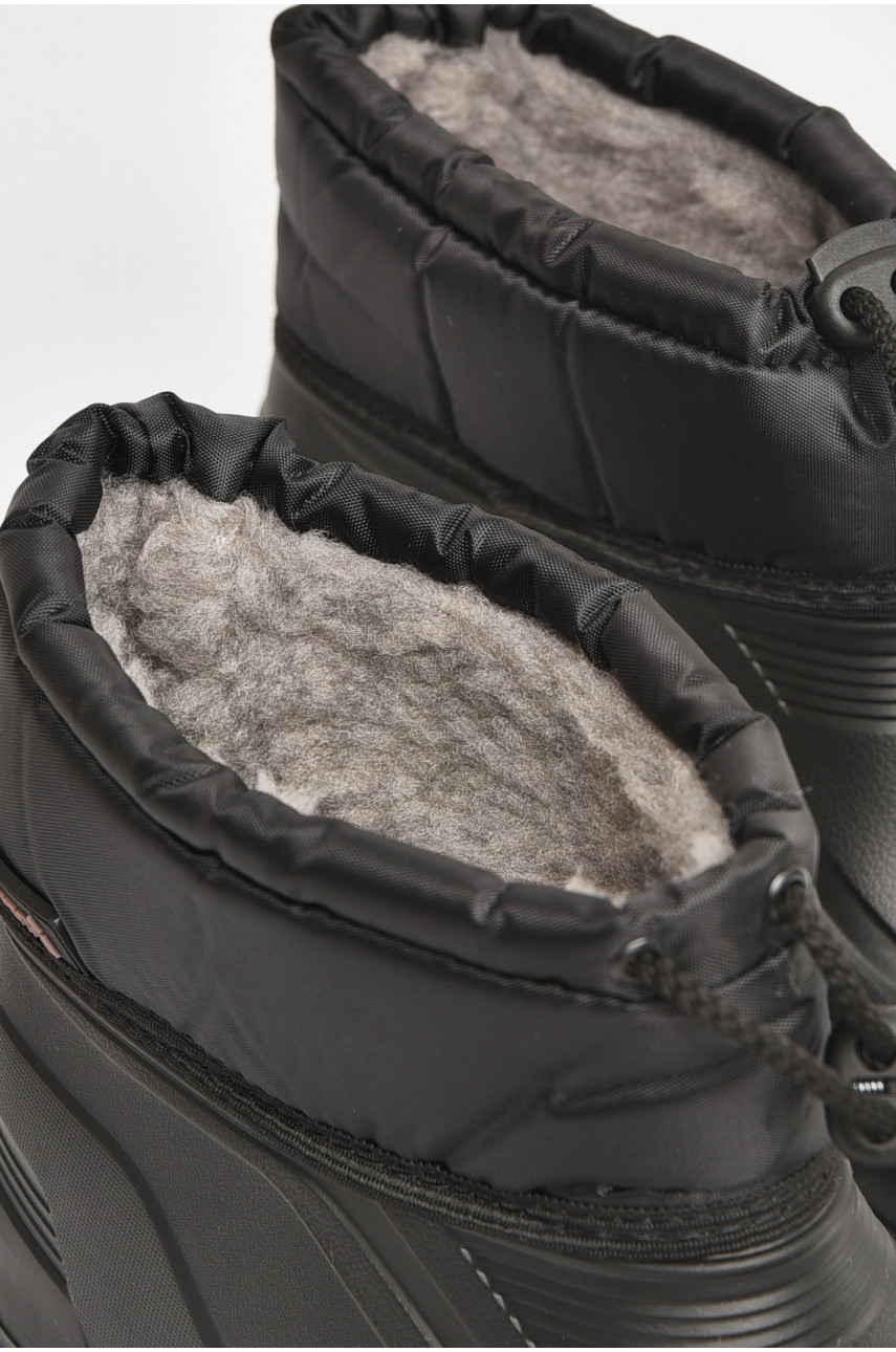 Дутики короткие мужские пена на  меху черного цвета В-160 206873