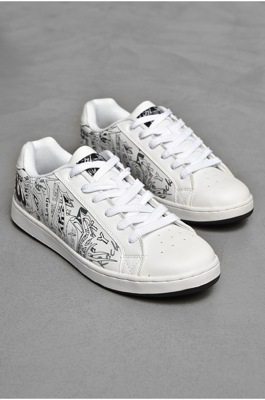 Кроссовки мужские белого цвета на шнуровке 656-2 206896