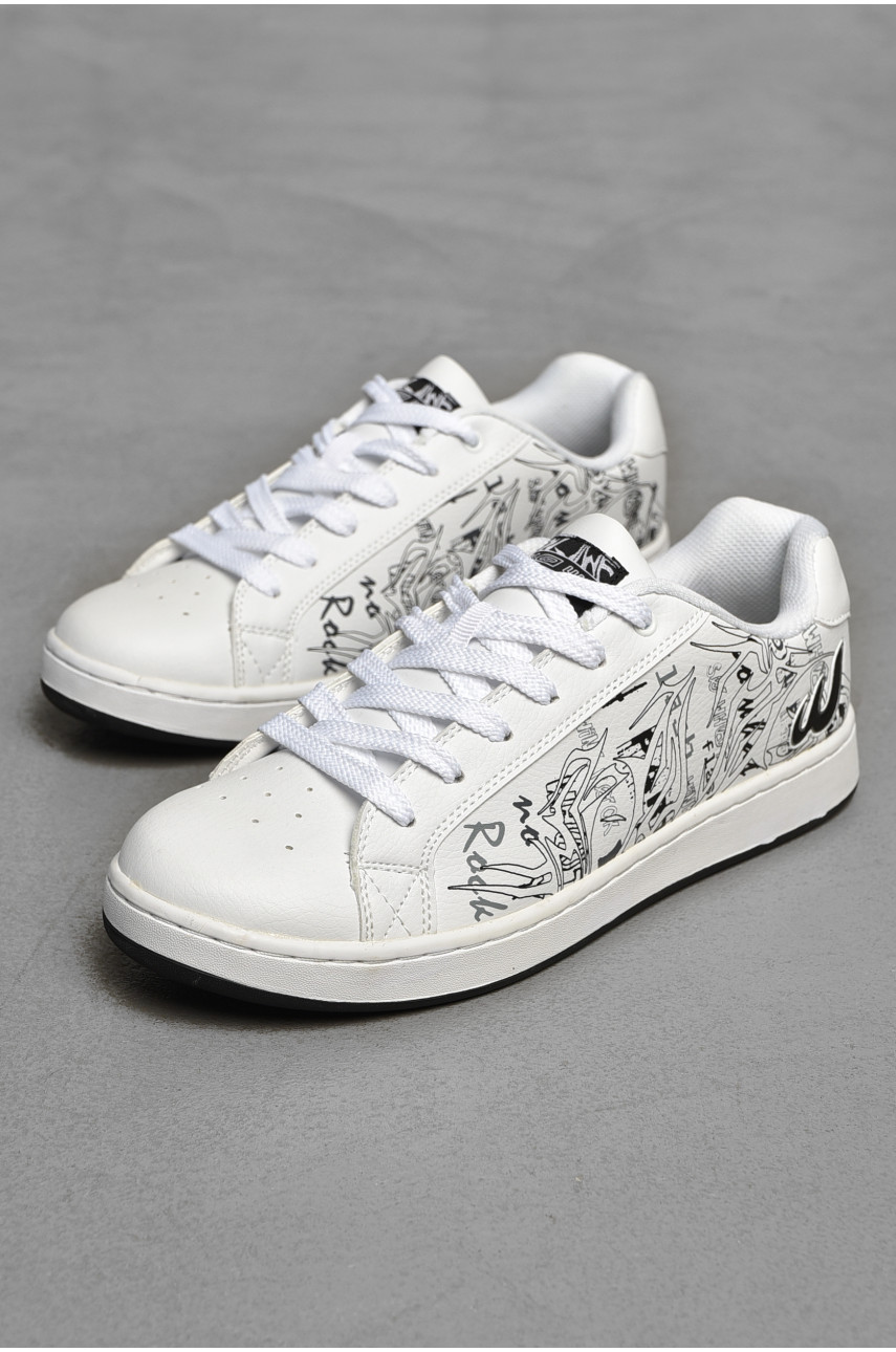 Кроссовки мужские белого цвета на шнуровке 656-2 206896