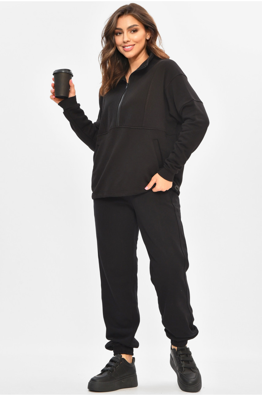 Спортивный костюм женский черного цвета 206904