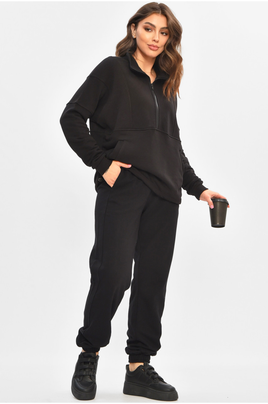 Спортивный костюм женский черного цвета 206904