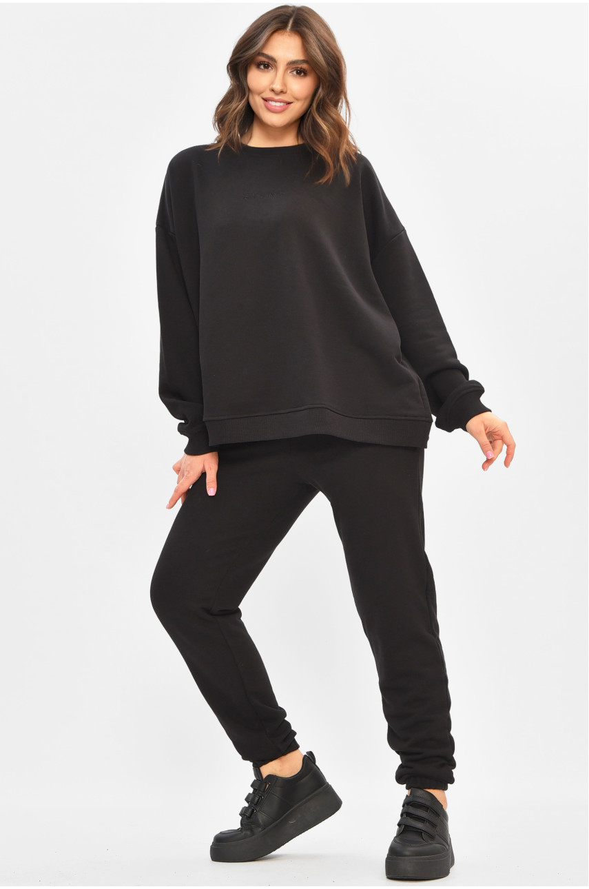 Спортивный костюм женский черного цвета 206910