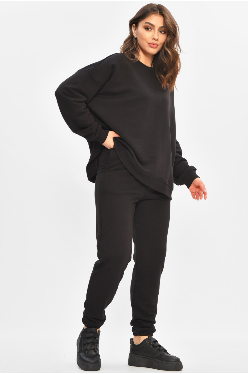 Спортивный костюм женский черного цвета 206910