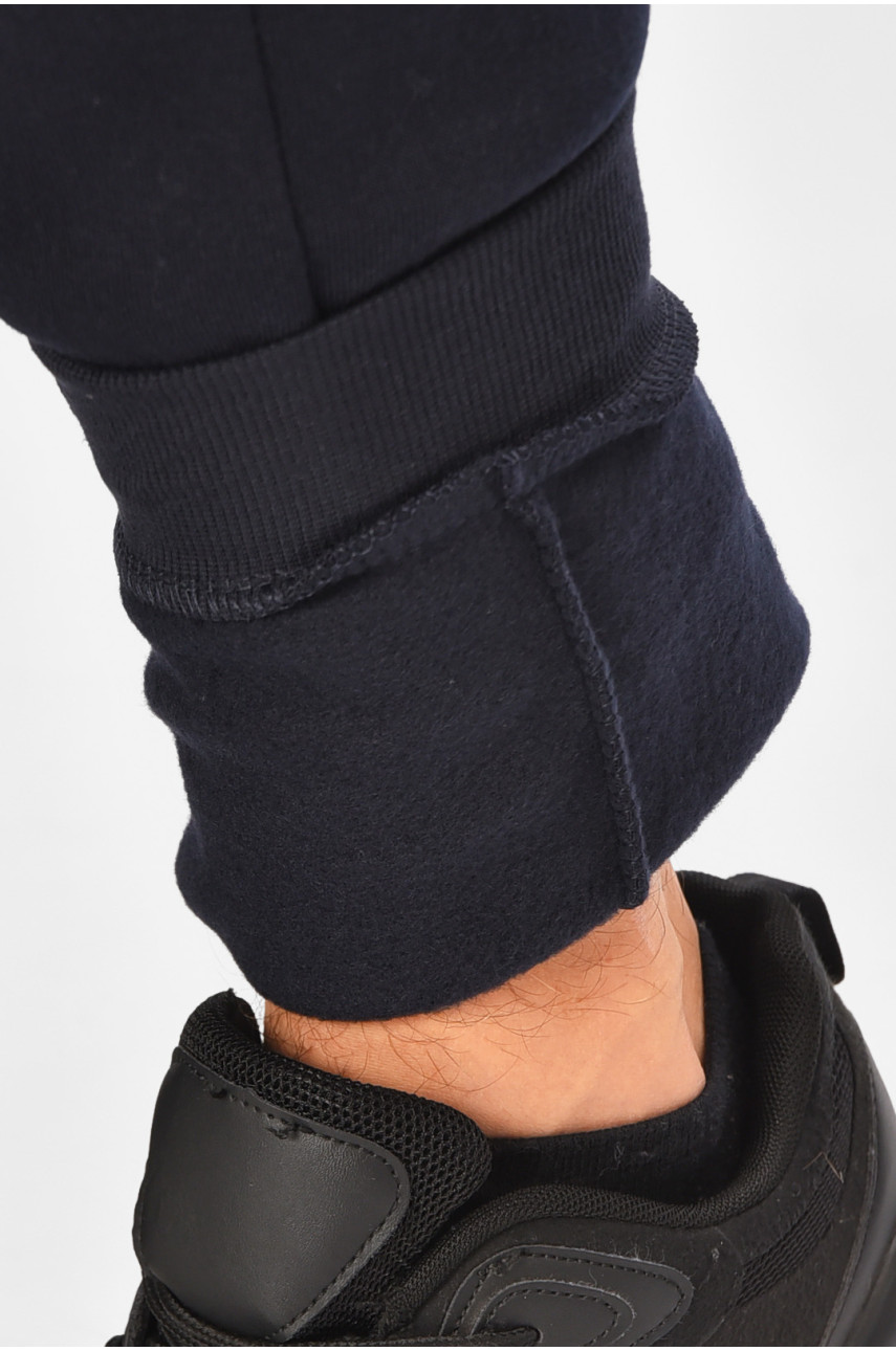 Спортивные штаны мужские на флисе тёмно-синего цвета R-41558-jk 206923