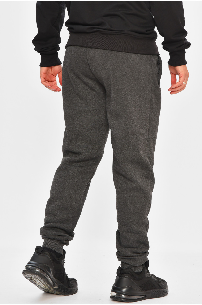 Спортивные штаны мужские на флисе тёмно-серого цвета R-41558-jk 206924