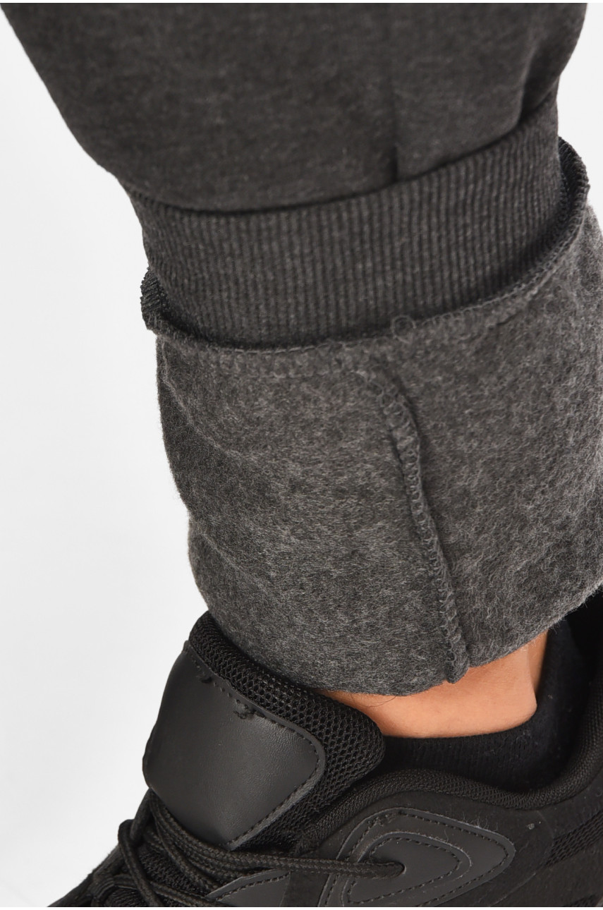 Спортивные штаны мужские на флисе тёмно-серого цвета R-41558-jk 206924