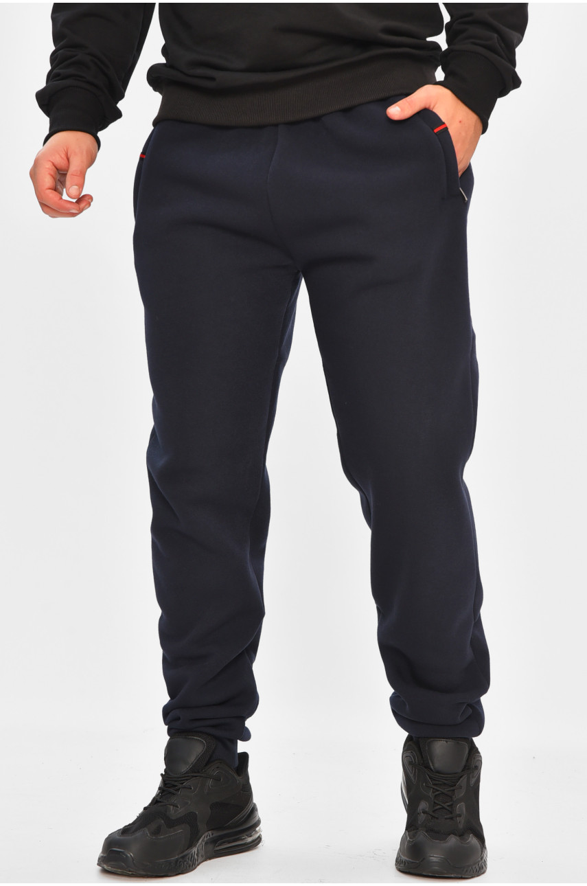 Спортивные штаны мужские на флисе тёмно-синего цвета R-41526-jk 206928