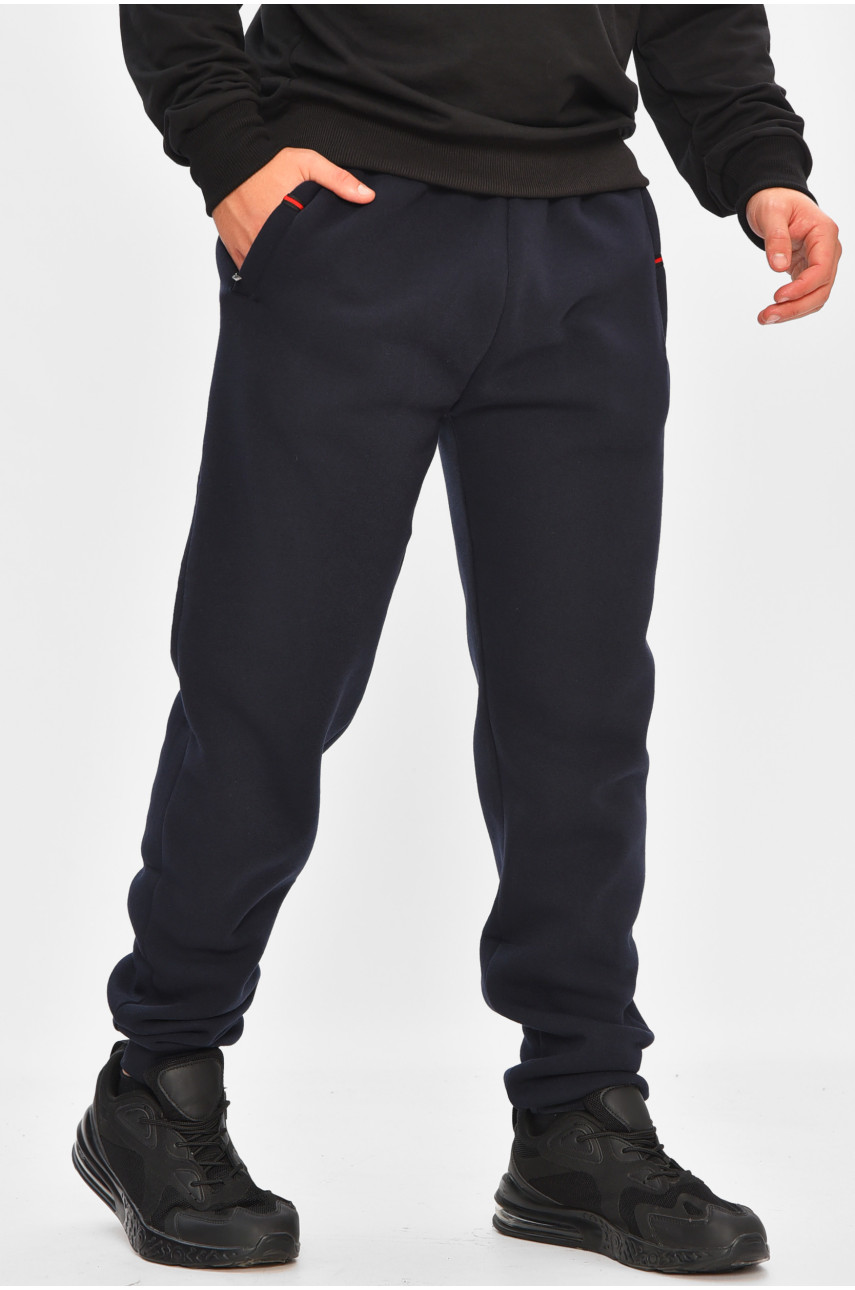 Спортивные штаны мужские на флисе тёмно-синего цвета R-41526-jk 206928