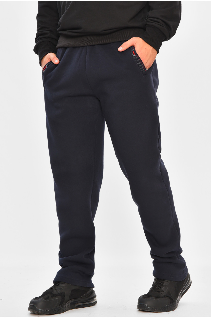 Спортивные штаны мужские на флисе тёмно-синего цвета R-41597-pk 206929