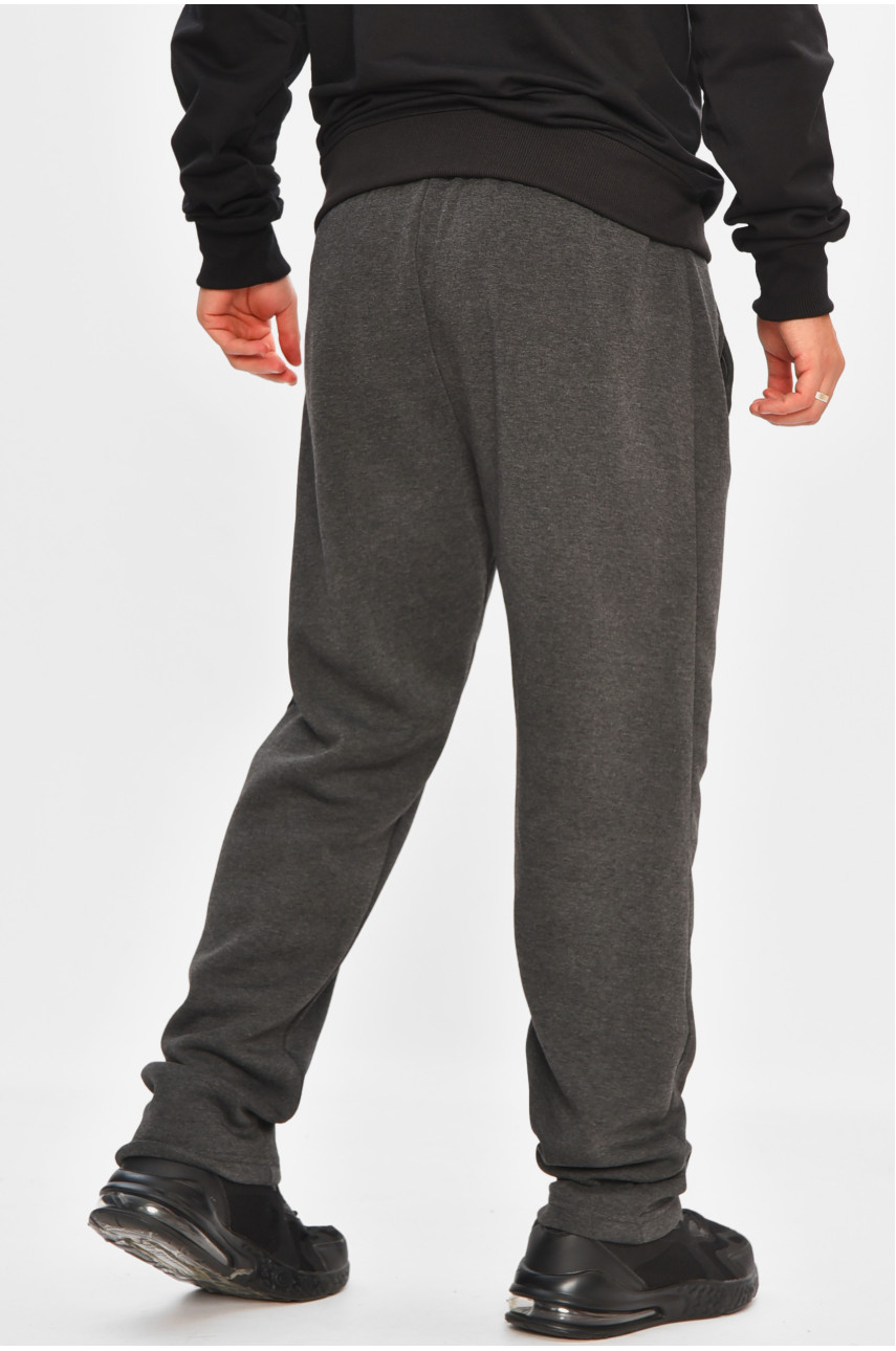 Спортивные штаны мужские на флисе тёмно-серого цвета R-41597-pk 206930