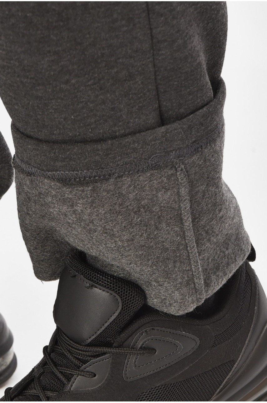 Спортивные штаны мужские на флисе тёмно-серого цвета R-41597-pk 206930