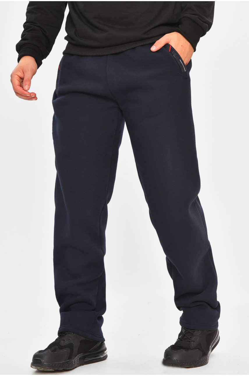 Спортивные штаны мужские на флисе тёмно-синего цвета R-41753-pk 206933