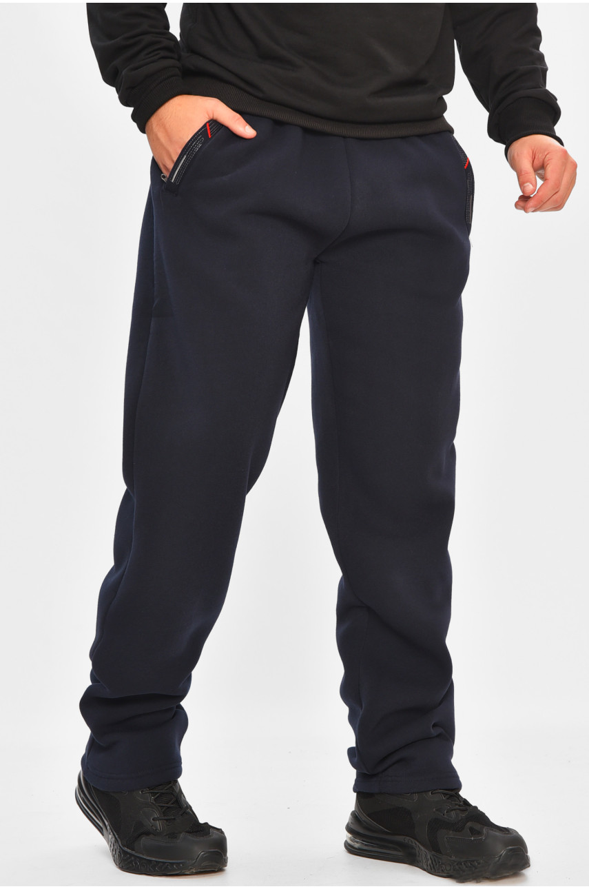 Спортивные штаны мужские на флисе тёмно-синего цвета R-41753-pk 206933
