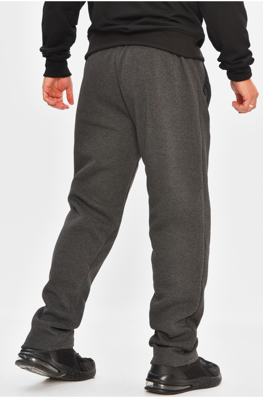 Спортивные штаны мужские на флисе тёмно-серого цвета R-41753-pk 206934