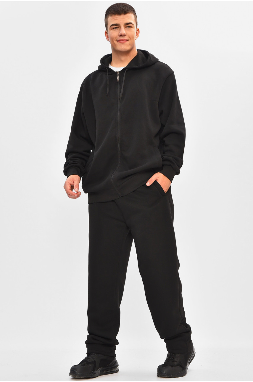 Спортивний костюм чоловічий батал на флісі чорного кольору R-917-LH 206950