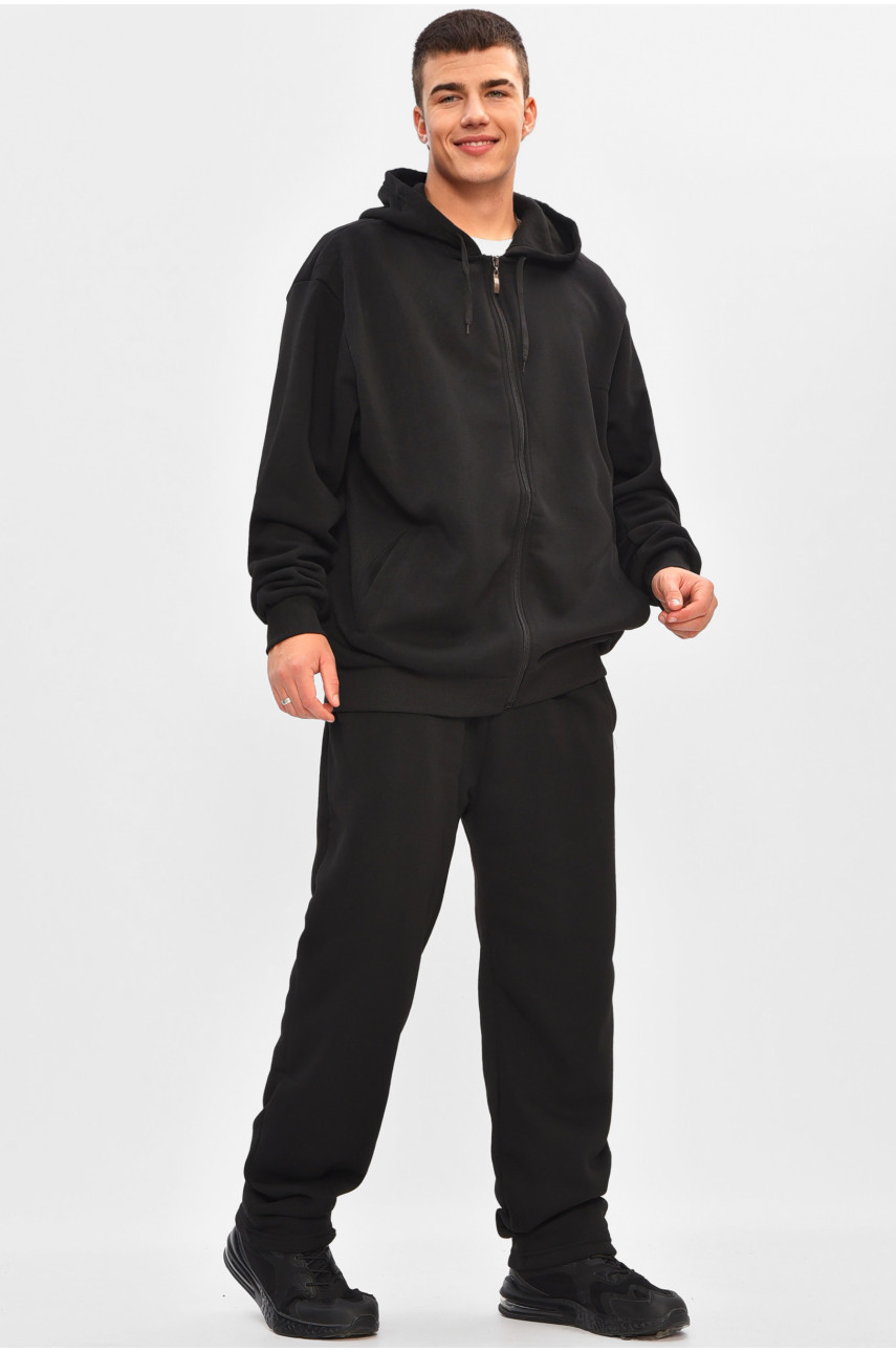 Спортивний костюм чоловічий батал на флісі чорного кольору R-917-LH 206950