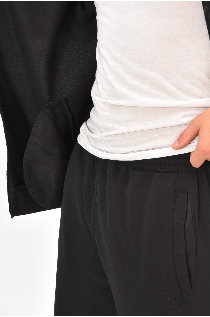 Спортивний костюм чоловічий батал на флісі чорного кольору R-917-LH 206950