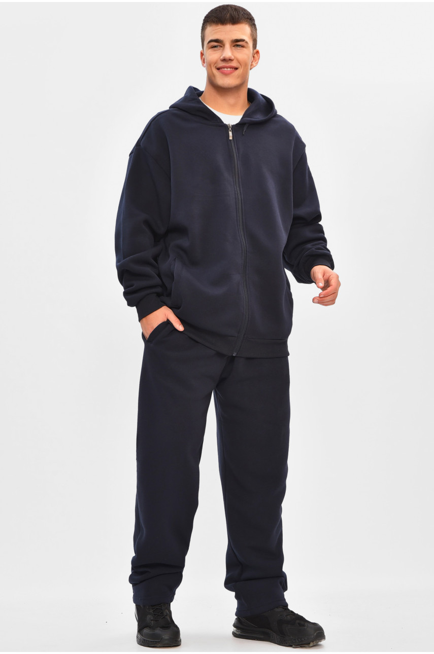 Спортивний костюм чоловічий батал на флісі темно-синього кольору R-917-LH 206952