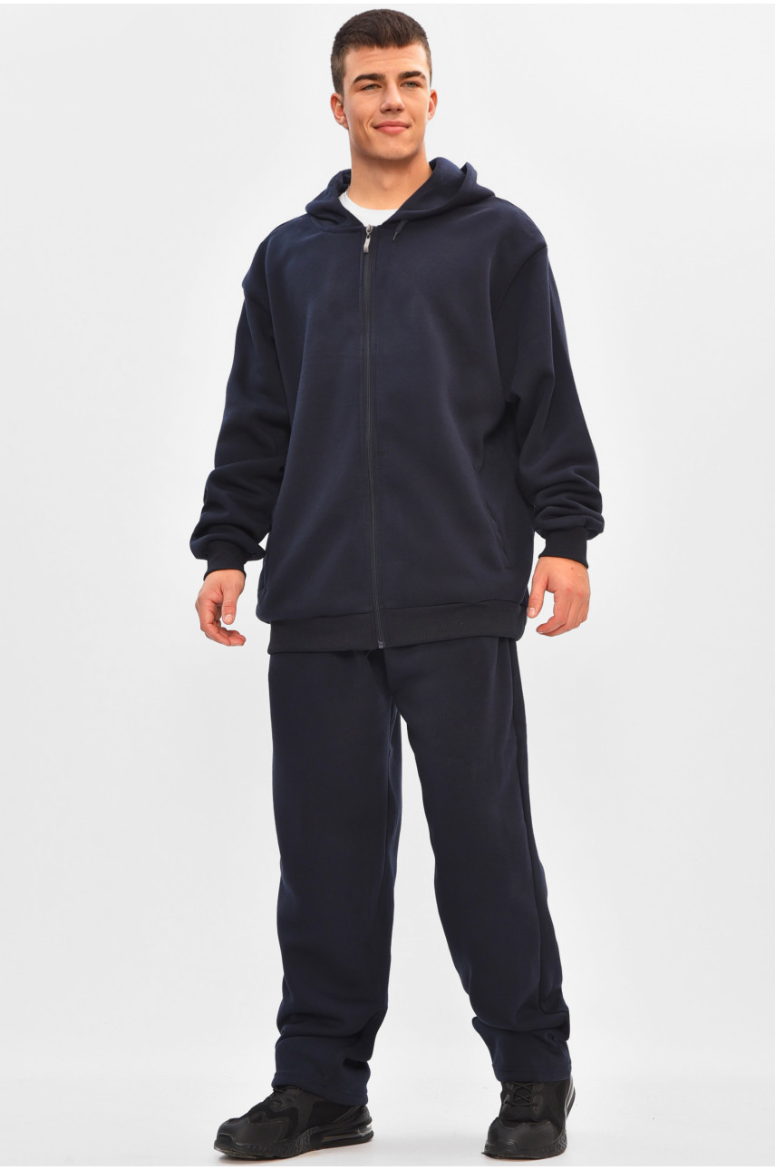 Спортивний костюм чоловічий батал на флісі темно-синього кольору R-917-LH 206952