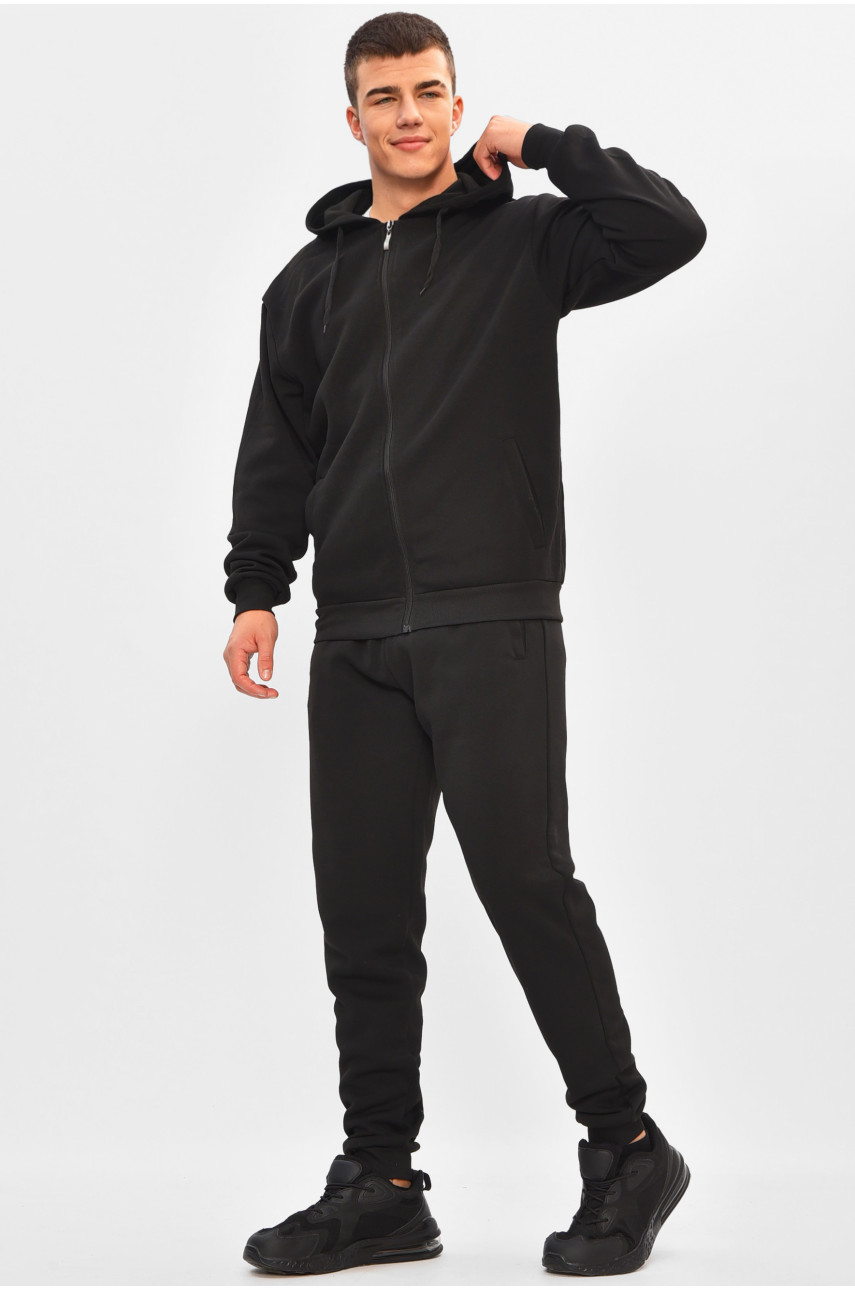 Спортивний костюм чоловічий на флісі чорного кольору R-9104H 206954