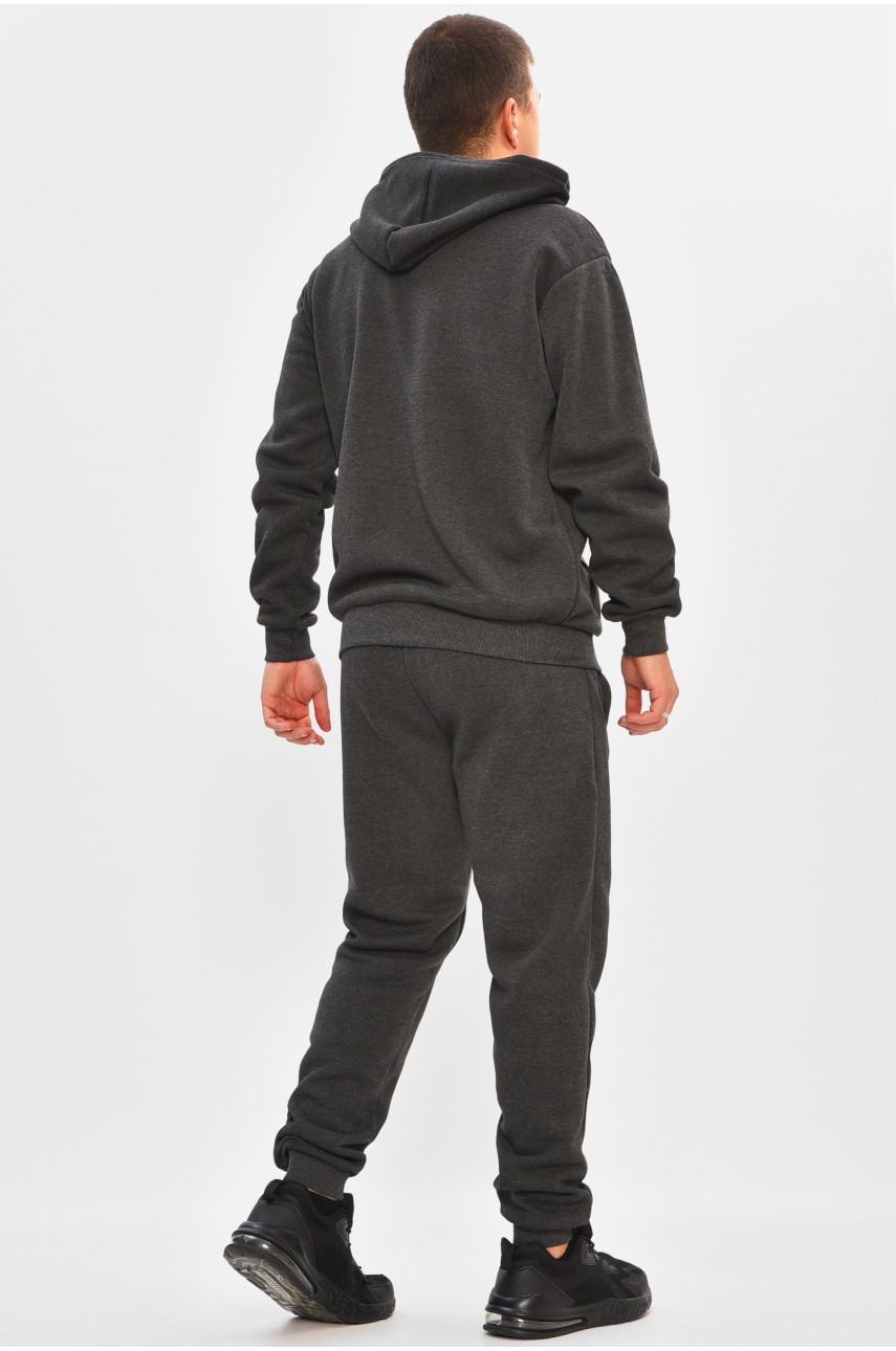 Спортивний костюм чоловічий на флісі темно-сірого кольору R-9104H 206956