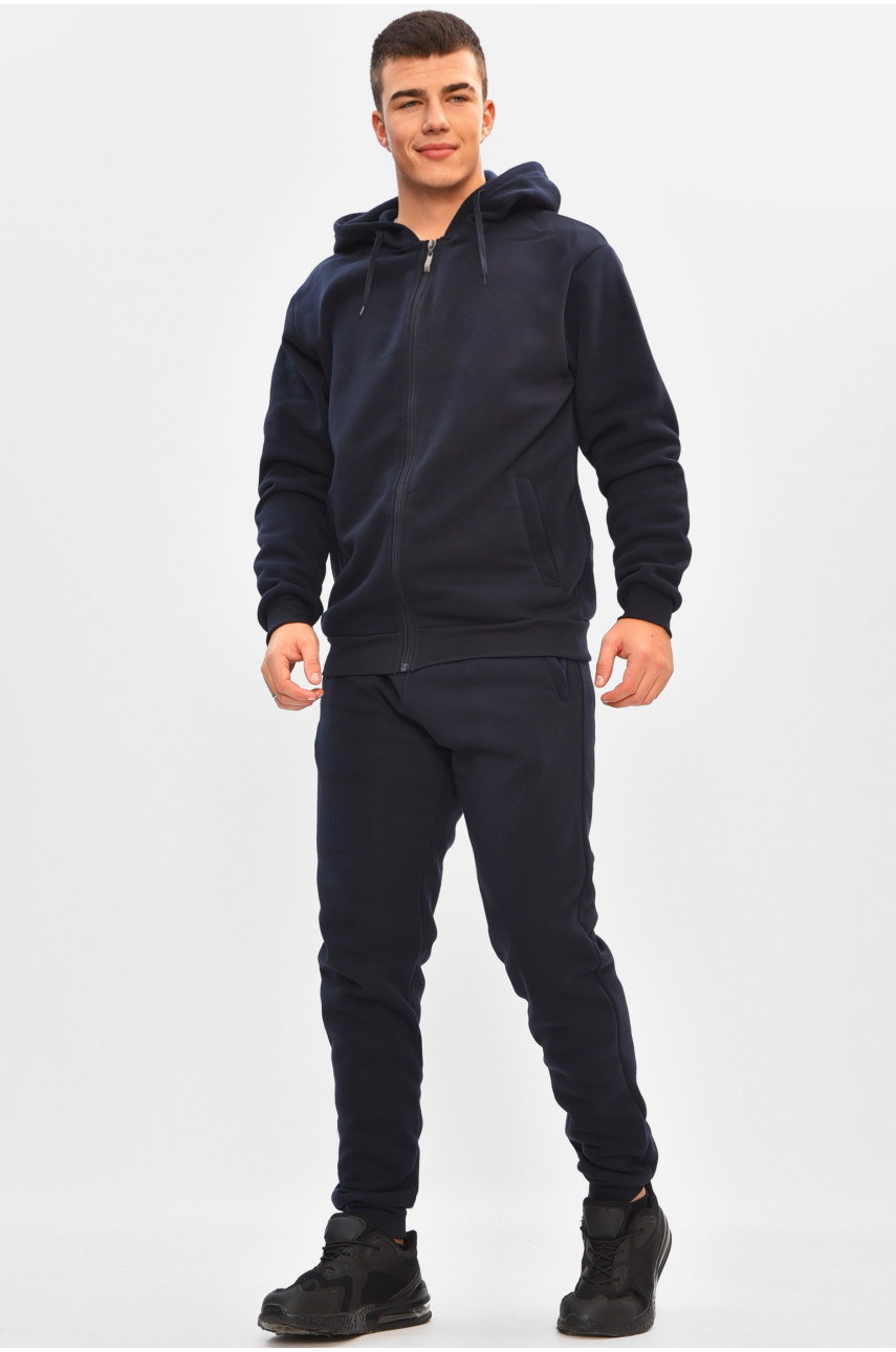 Спортивний костюм чоловічий на флісі темно-синього кольору R-9104H 206957