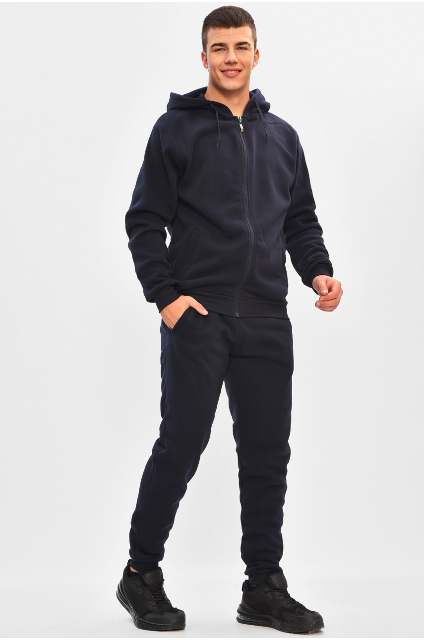 Спортивний костюм чоловічий на флісі темно-синього кольору R-9104H 206957