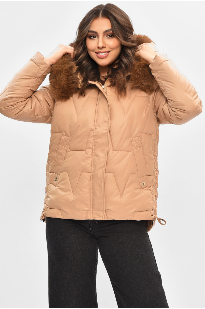 Куртка жіноча демісезонна бежевого кольору 865 206966