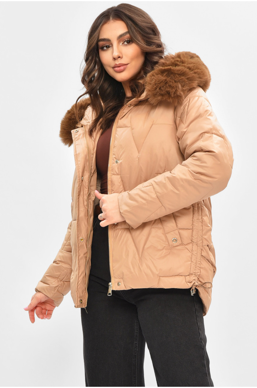 Куртка жіноча демісезонна бежевого кольору 865 206966