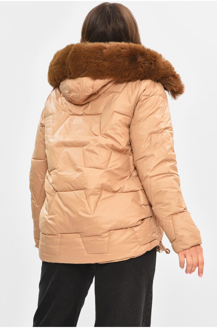 Куртка жіноча демісезонна бежевого кольору 865 206966
