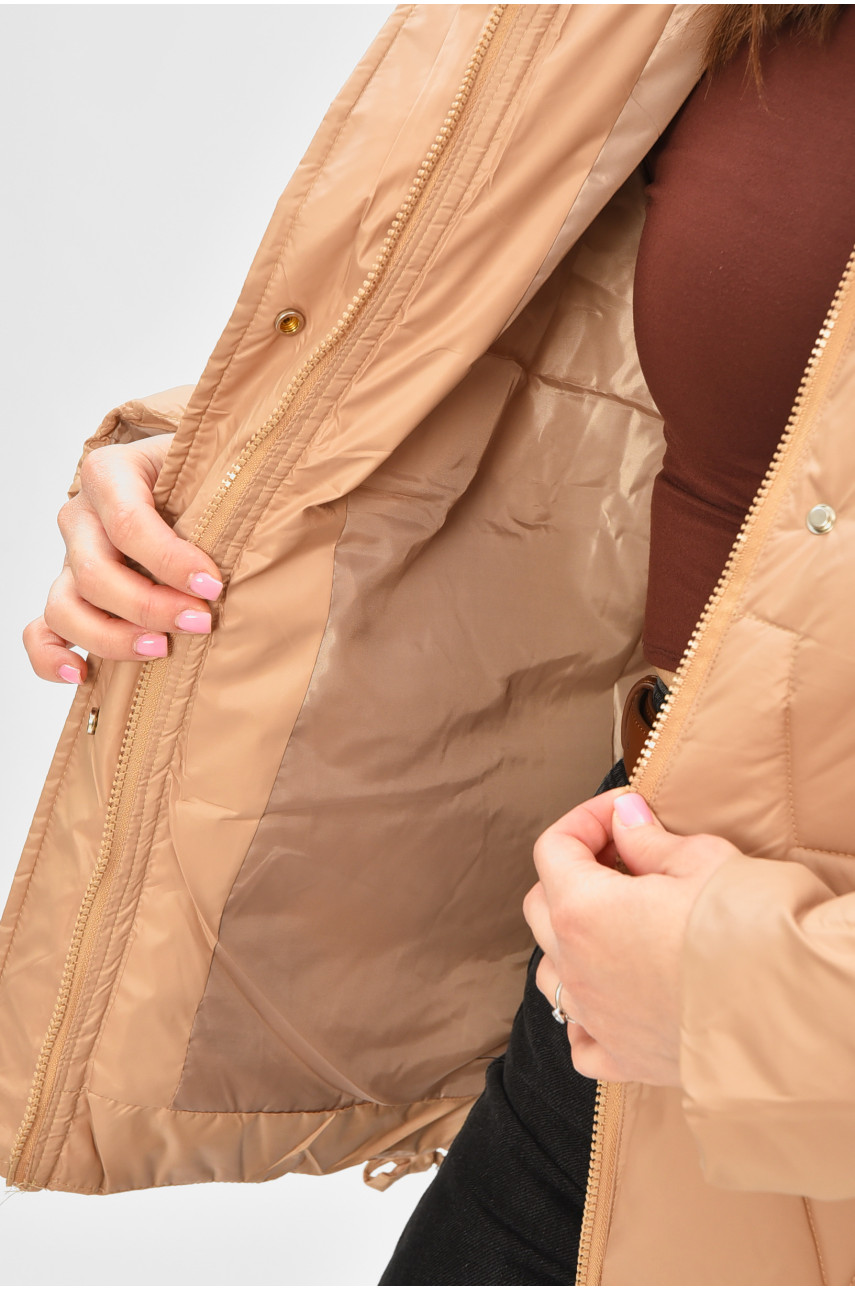 Куртка жіноча демісезонна бежевого кольору 865 206966