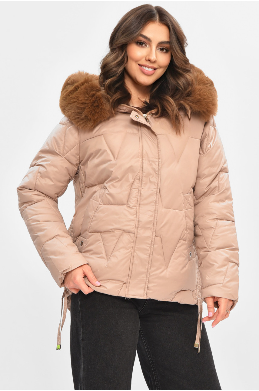 Куртка жіноча демісезонна світло-бежевого кольору 865 206967
